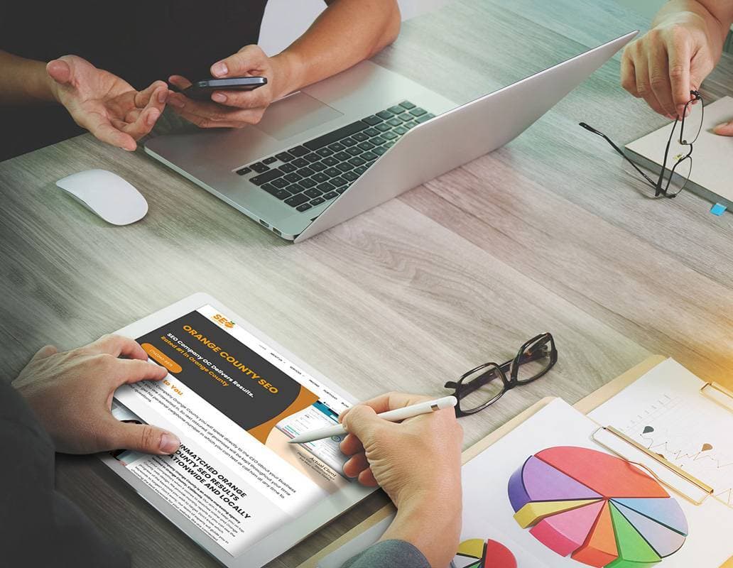 Orange County SEO marketing team meeting with business clients