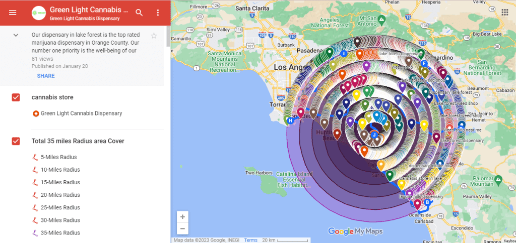 Google Maps Marketing for Local OC Companies showing service area coverage